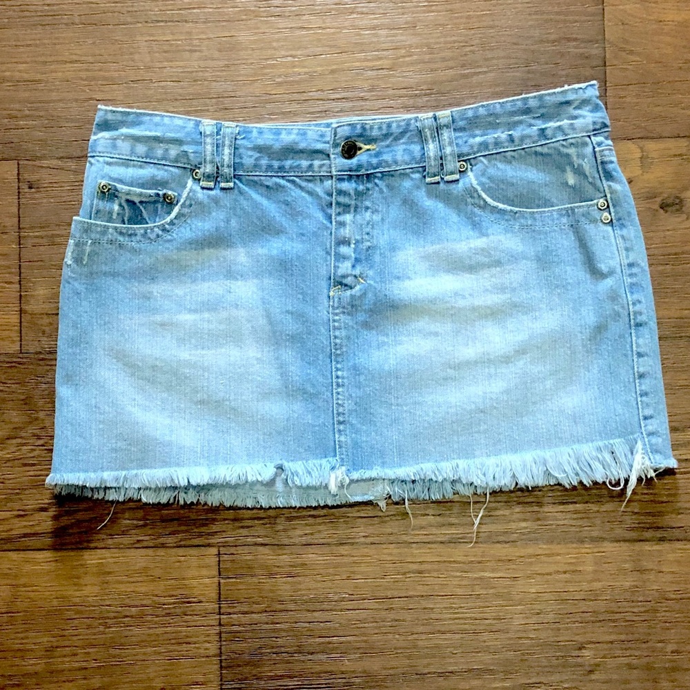 Aeropostale Distressed Denim Jean Skirt Size 7/8